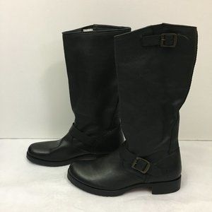 FRYE Veronica Tall Slouch Boots Size 11 Black Leather Worn 2 times Excellent